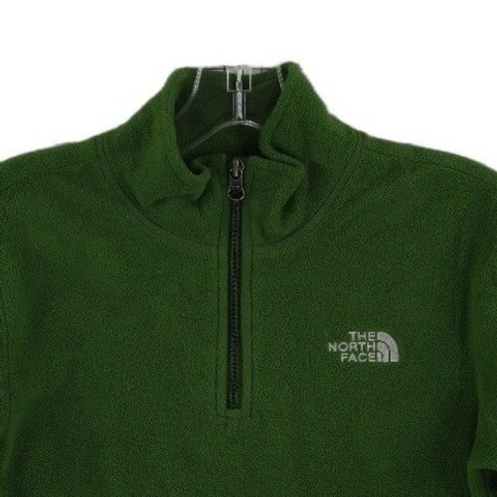 The North Face Fleece Boys Size Medium 10/12 Green TKA 100 Quarter Zip Outdoor - Picture 2 of 9
